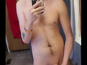 Teen boy masterbateing in sink